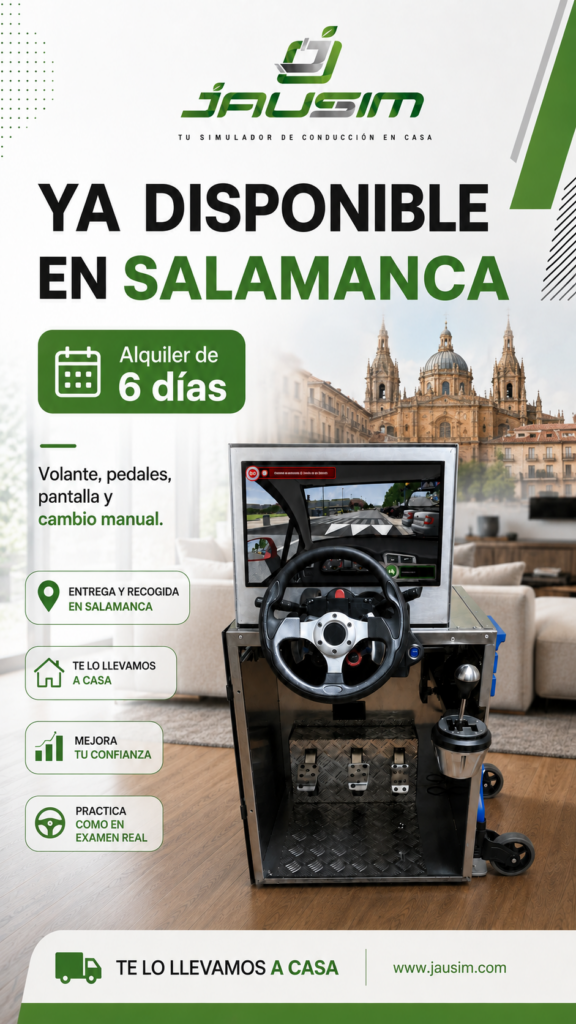 simulador de conducción en alquiler para cases prácticas en Salamanca